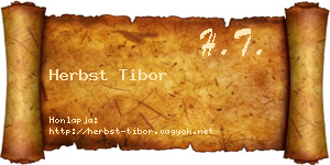 Herbst Tibor névjegykártya